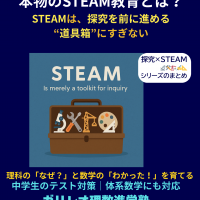 本物のSTEAM教育：探究学習を「道具箱」として捉えるコンセプトを示すイラスト。