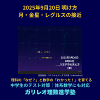 2025年9月20日明け方、八王子から見える月・金星・レグルスの接近（Moon, Venus, Regulus conjunction）