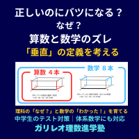 小4の直方体で辺に垂直な辺を考える問題。算数では交わる4本のみを扱うが、数学ではねじれの位置も含めて8本となる違いを示した図