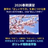 八王子・めじろ台の数学塾 ガリレオ理数進学塾 2026年春期講習